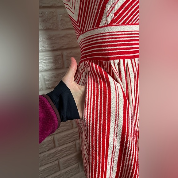 Anthropologie Postmark Striped Red and White Sleeveless Dress with Pockets sz 4 - Picture 6 of 6